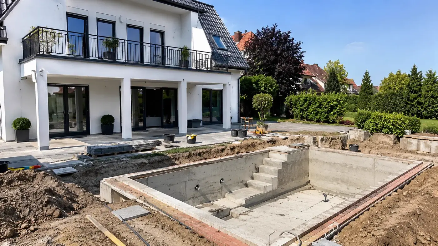 Baustelle eines Elektrobetriebs, Handyaufnahme
